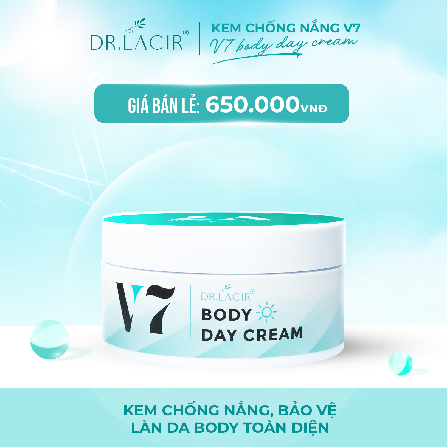 Kem Dưỡng Body Ban Ngày V7 Dr.Lacir