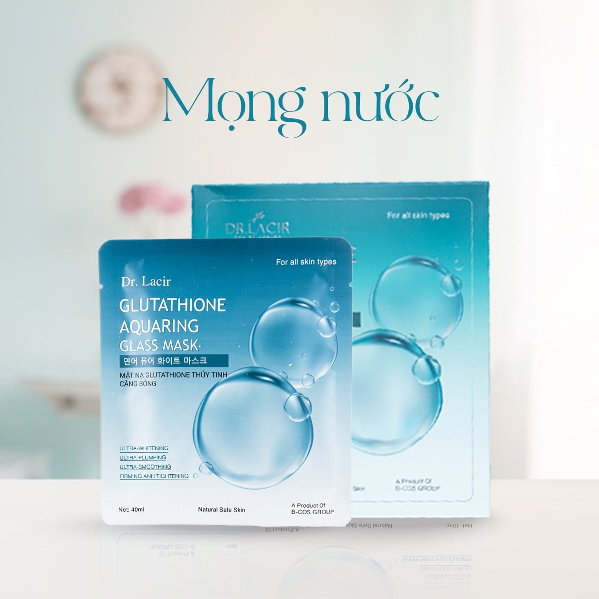 Mặt Nạ Glutathione Thủy Tinh Căng Bóng